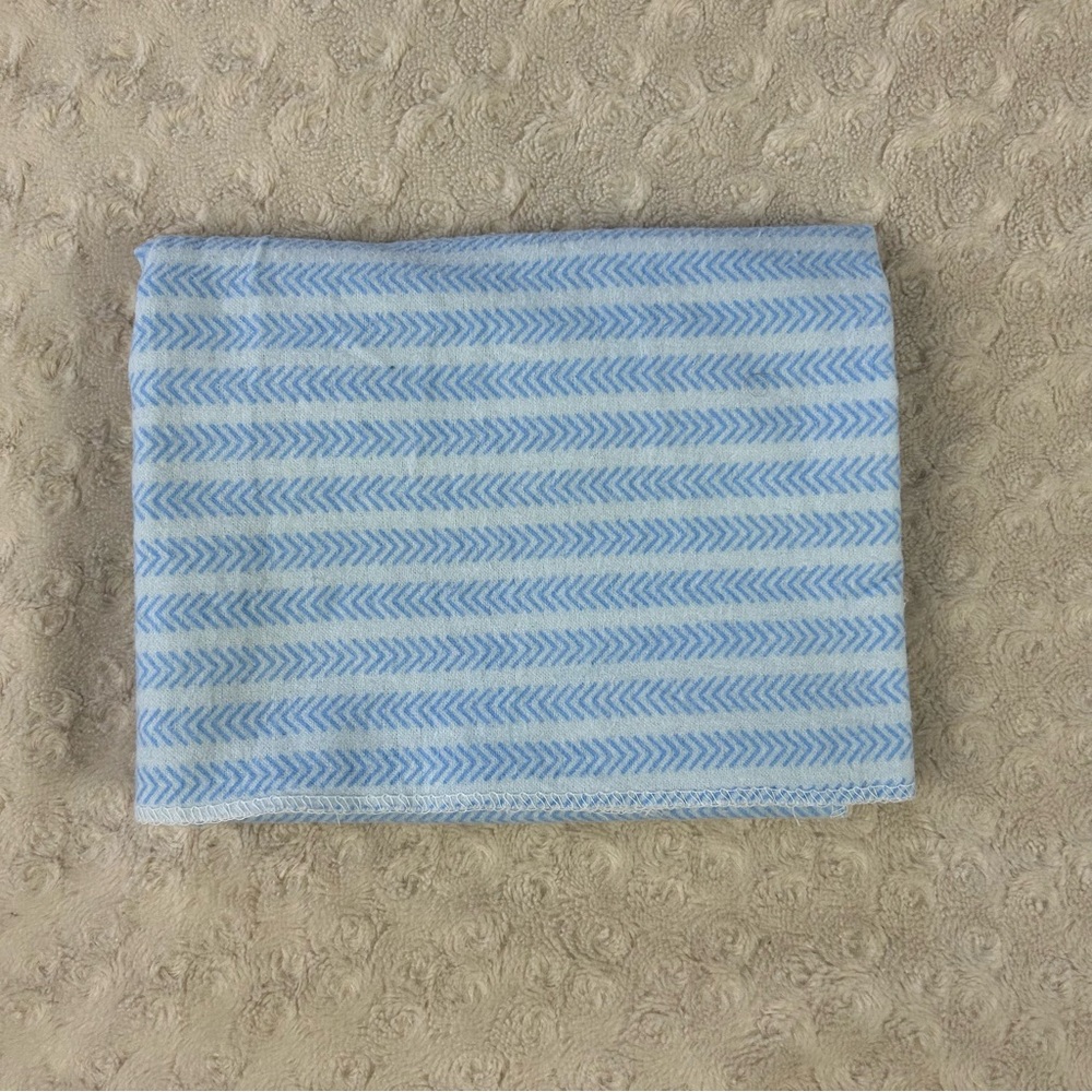 HB Hudson Baby Blue Chevron Stripe Baby Receiving Blanket Flannel Arrow